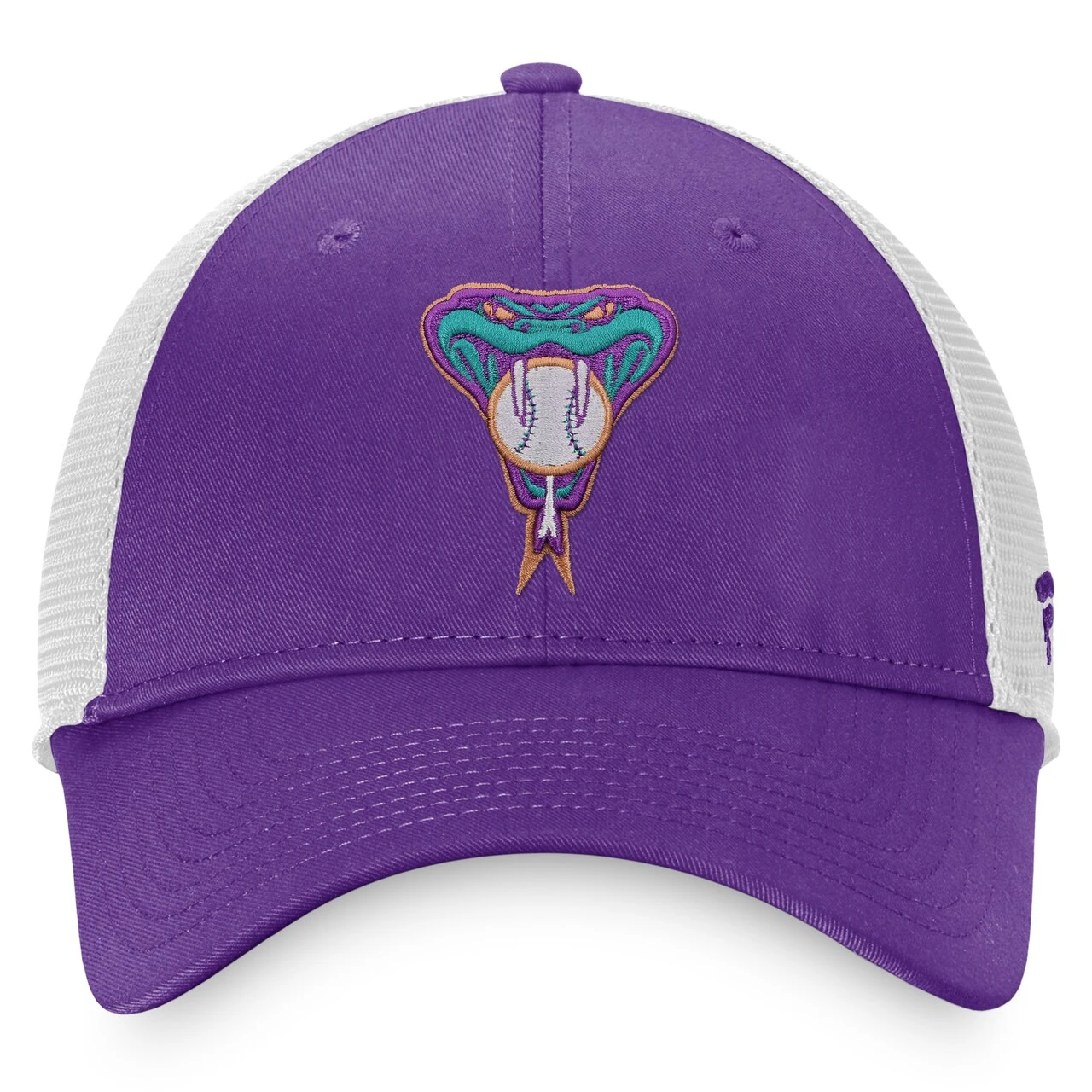 Men's Arizona Diamondbacks Fanatics Branded Purple/White Cooperstown Collection Core Trucker Snapback Hat - Image 2