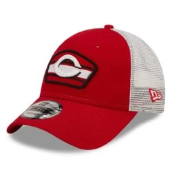 Men's Cincinnati Reds New Era Red/White Logo Patch 9FORTY Trucker Snapback Hat
