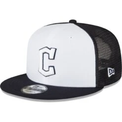 Men's Cleveland Guardians New Era Navy/White 2023 On-Field Batting Practice 9FIFTY Snapback Hat