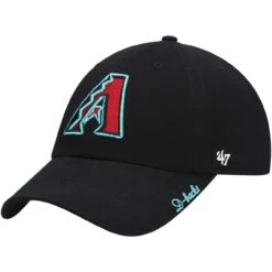 Women's Arizona Diamondbacks '47 Black Team Miata Clean Up Adjustable Hat