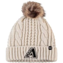 Women's Arizona Diamondbacks '47 Cream Meeko Cuffed Knit Hat With Pom