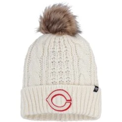Women's Cincinnati Reds '47 Cream Meeko Cuffed Knit Hat With Pom
