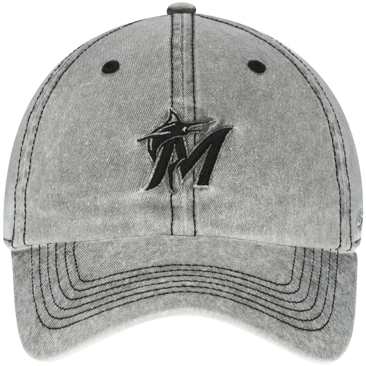Women's Miami Marlins '47 Gray Mist Clean Up Adjustable Hat - Image 2