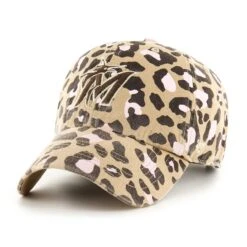 Women's Miami Marlins '47 Khaki Bagheera Clean Up Adjustable Hat