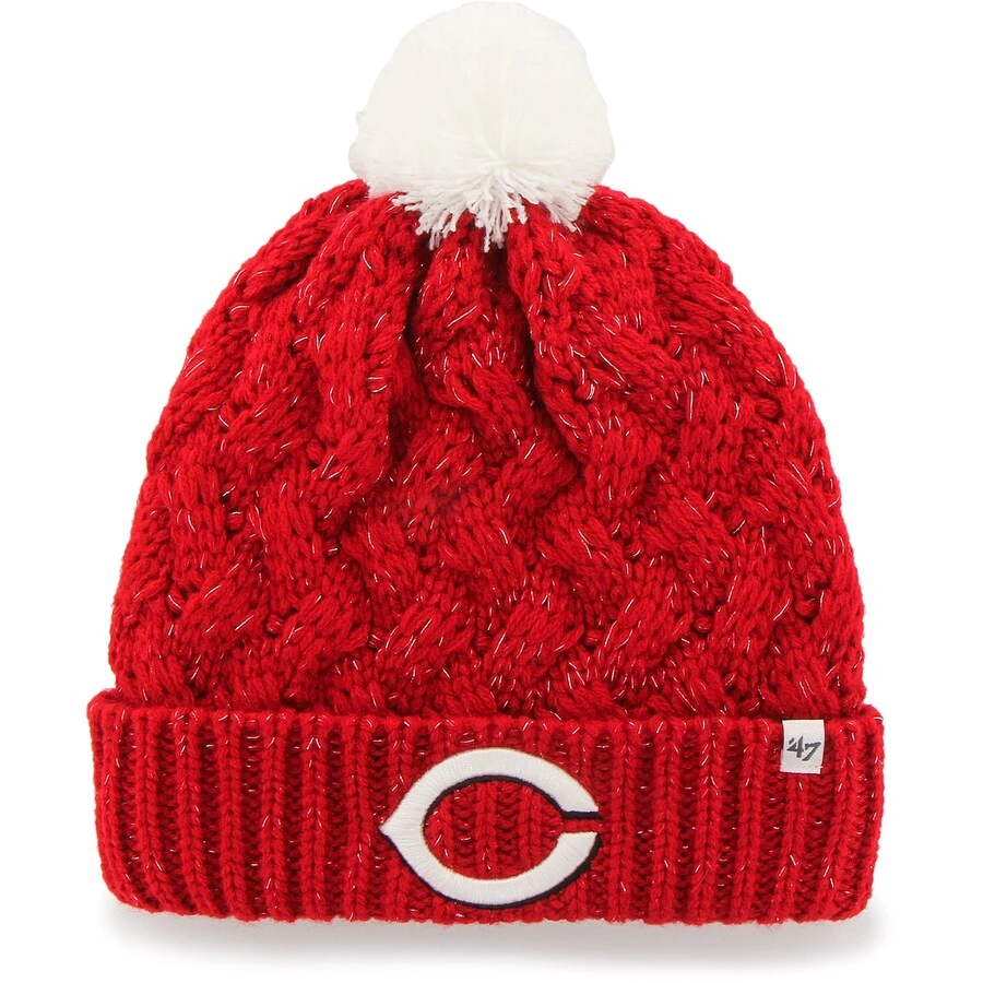 Women's Cincinnati Reds '47 Red Knit Cuffed Hat With Pom