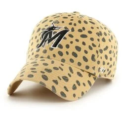 Women's Miami Marlins '47 Tan Cheetah Clean Up Adjustable Hat