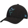 Women's Miami Marlins New Era Black Polka Dot 9TWENTY Adjustable Hat