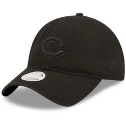 Women's Cincinnati Reds New Era Black On Black Core Classic II 9TWENTY Adjustable Hat