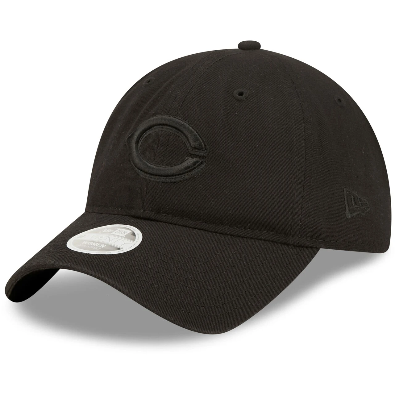 Women's Cincinnati Reds New Era Black On Black Core Classic II 9TWENTY Adjustable Hat