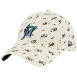 Women's Miami Marlins New Era Cream Chrome Bloom 9TWENTY Adjustable Hat