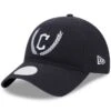 Women's Cleveland Guardians New Era Navy Leaves 9TWENTY Adjustable Hat