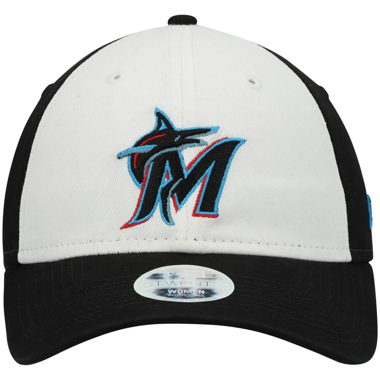 Women's New Era White Miami Marlins 9TWENTY Color Block Adjustable Hat - Image 2