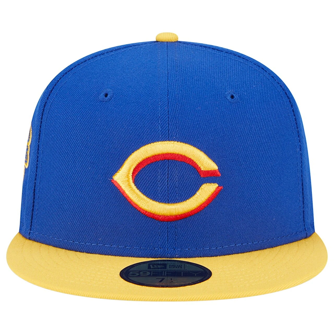 Men's Cincinnati Reds New Era Royal/Yellow Empire 59FIFTY Fitted Hat - Image 2