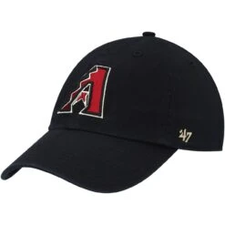 Youth Arizona Diamondbacks '47 Black Team Logo Clean Up Adjustable Hat