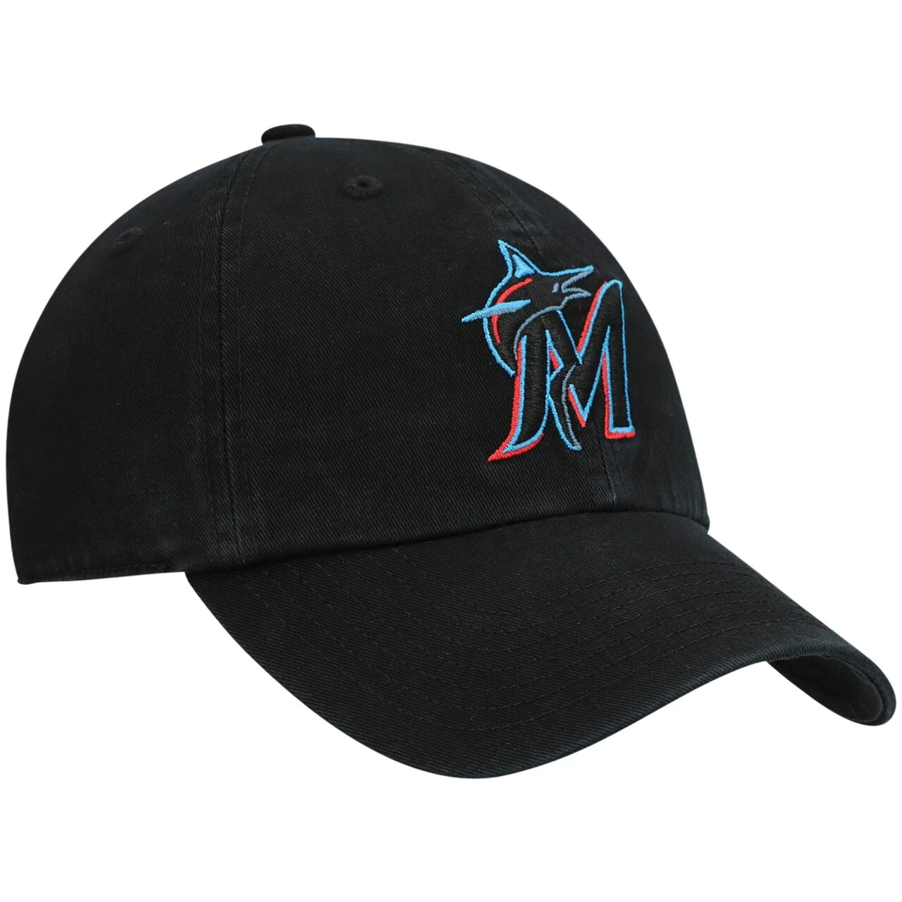 Youth Miami Marlins '47 Black Team Logo Clean Up Adjustable Hat - Image 3