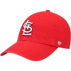 Youth St. Louis Cardinals '47 Red Team Logo Clean Up Adjustable Hat