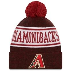 Youth Arizona Diamondbacks New Era Black Banner Cuffed Pom Knit Hat