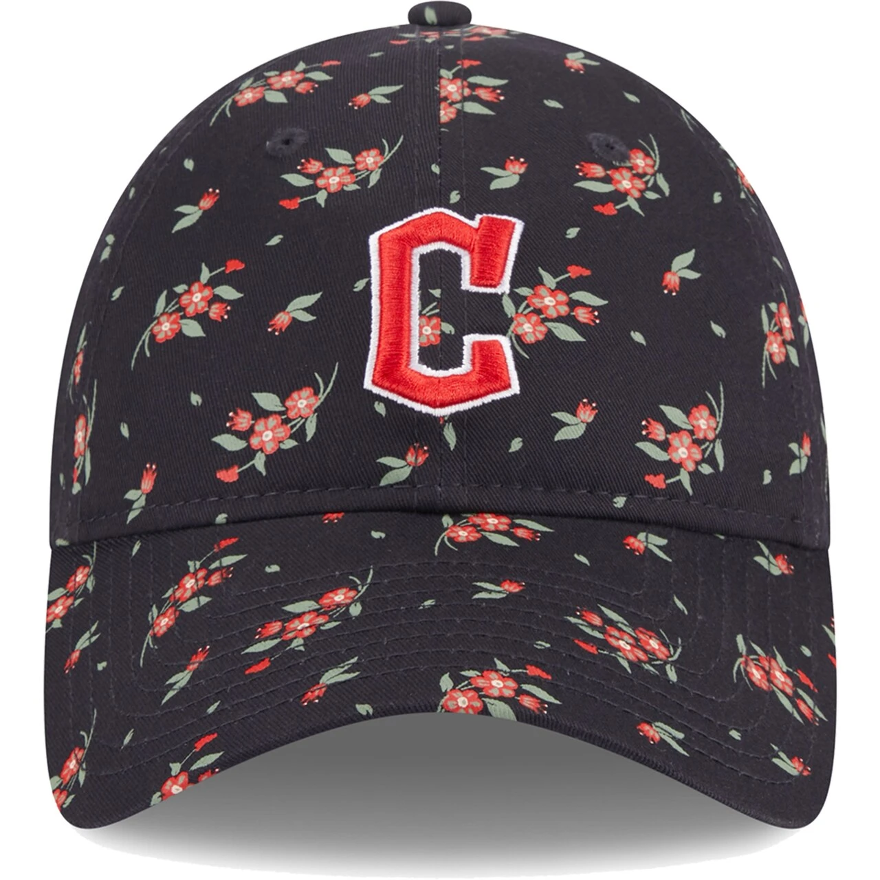 Youth Cleveland Guardians New Era Navy Bloom 9TWENTY Adjustable Hat - Image 2