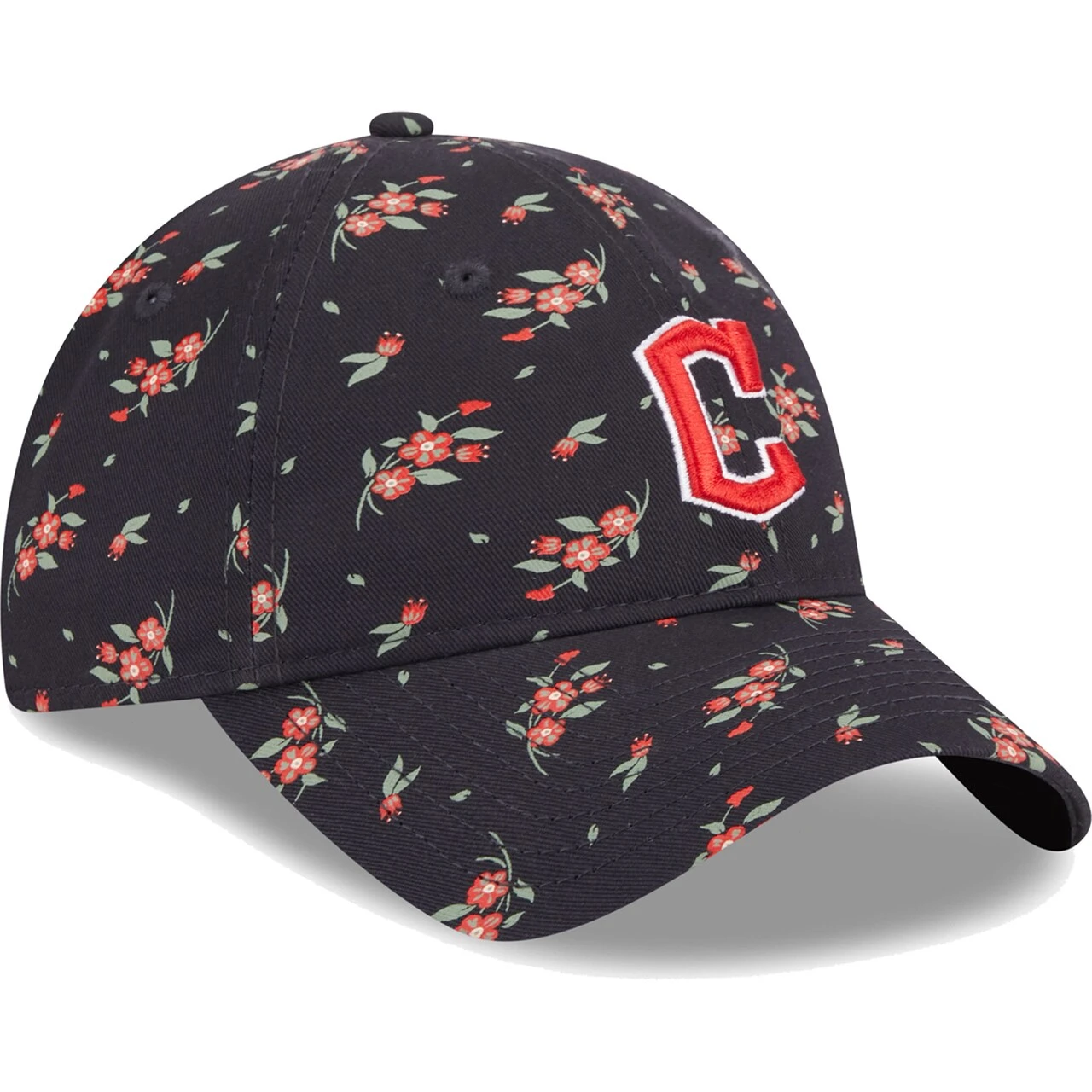 Youth Cleveland Guardians New Era Navy Bloom 9TWENTY Adjustable Hat - Image 3